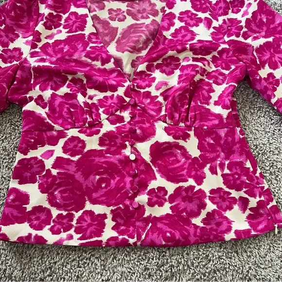 {J.Crew} Floral Satin Blouse - Picture 5 of 10